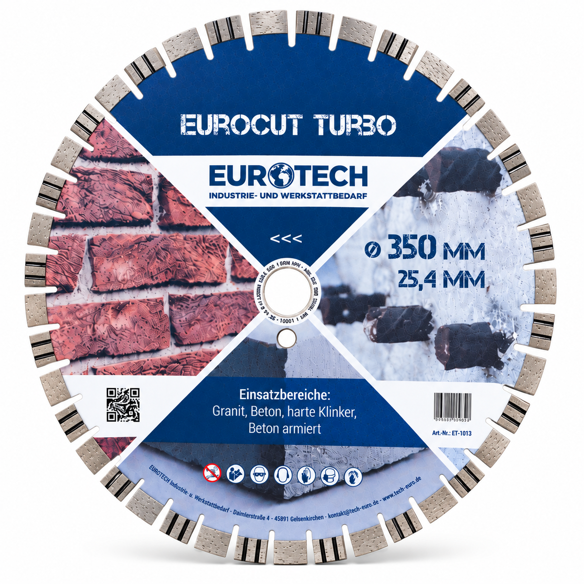 EUROCUT TURBO Diamant-Trennscheibe 350 mm | Beton, Granit & Klinker – Produktansicht