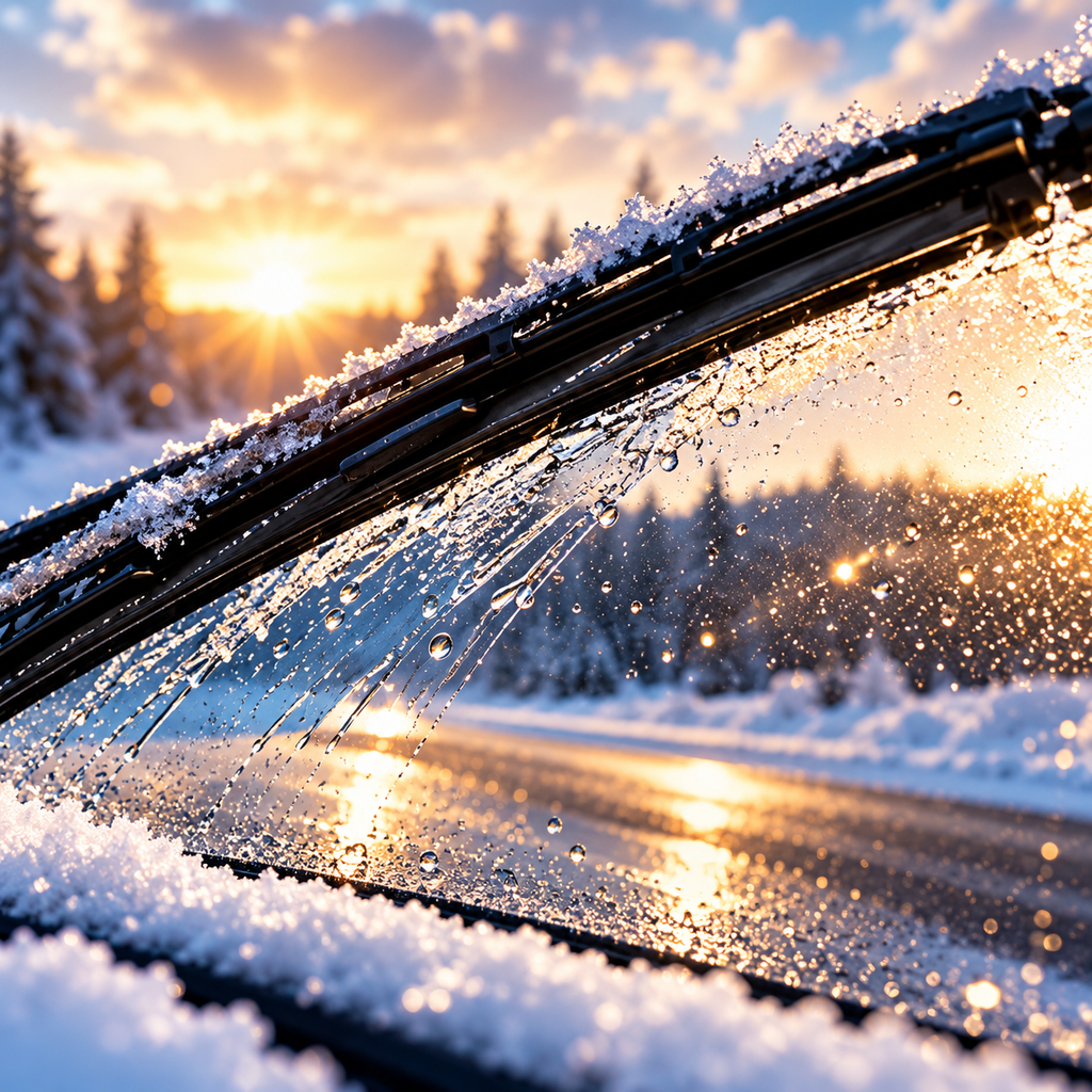 Winterliche Autoscheibe – illustrative Anwendungsumgebung